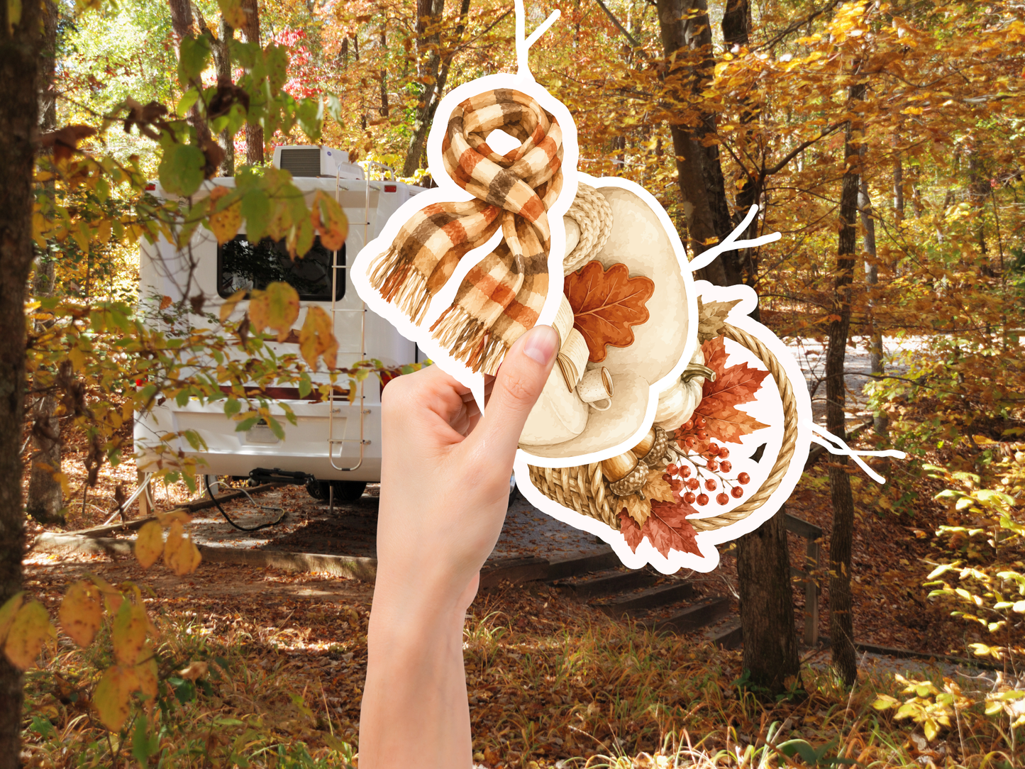 Cozy Fall Car Freshener Set of 3 — Cozy armchair, Scarf, Harvest basket