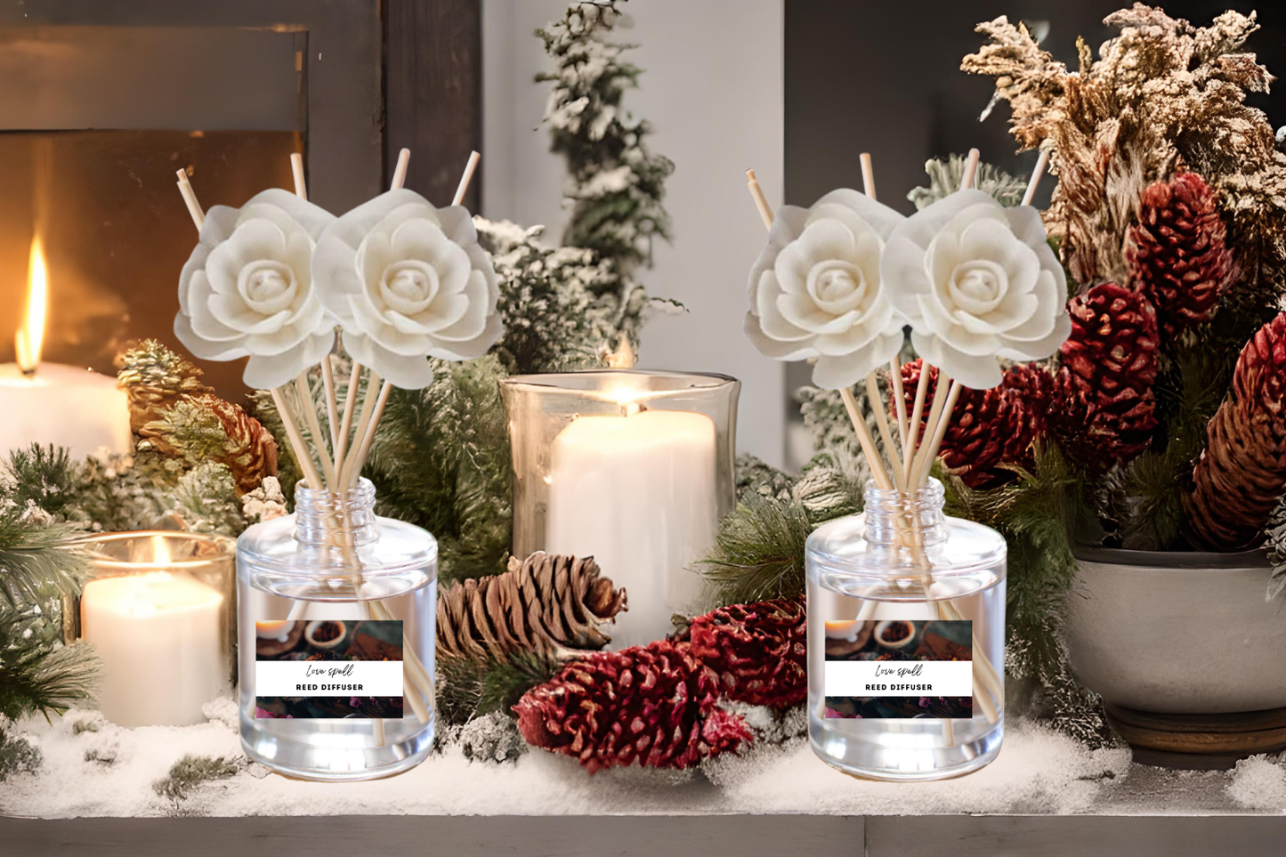 Warm & Cozy Reed Diffuser Collection – Comforting Scents with Vanilla, Pear, Marshmallow & Sweet Florals