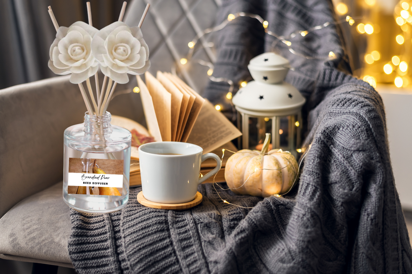 Warm & Cozy Reed Diffuser Collection – Comforting Scents with Vanilla, Pear, Marshmallow & Sweet Florals