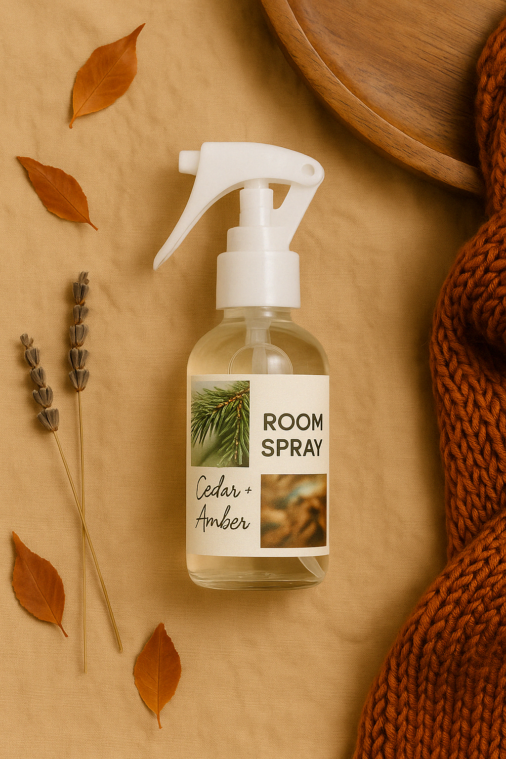 Warm & Cozy Room & Linen Spray Collection – Handcrafted Air Fresheners with Vanilla, Amber, Pear, and Comforting Seasonal Scents 4oz