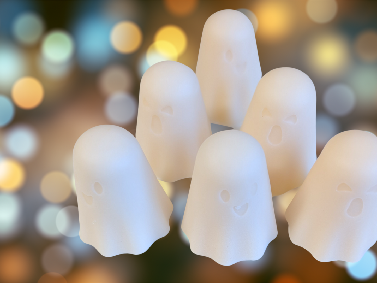 Set of 4 Ghost-Shaped Wax Melts – Halloween Limited Edition – Fall Spooky Scents – Handcrafted Seasonal Home Fragrance