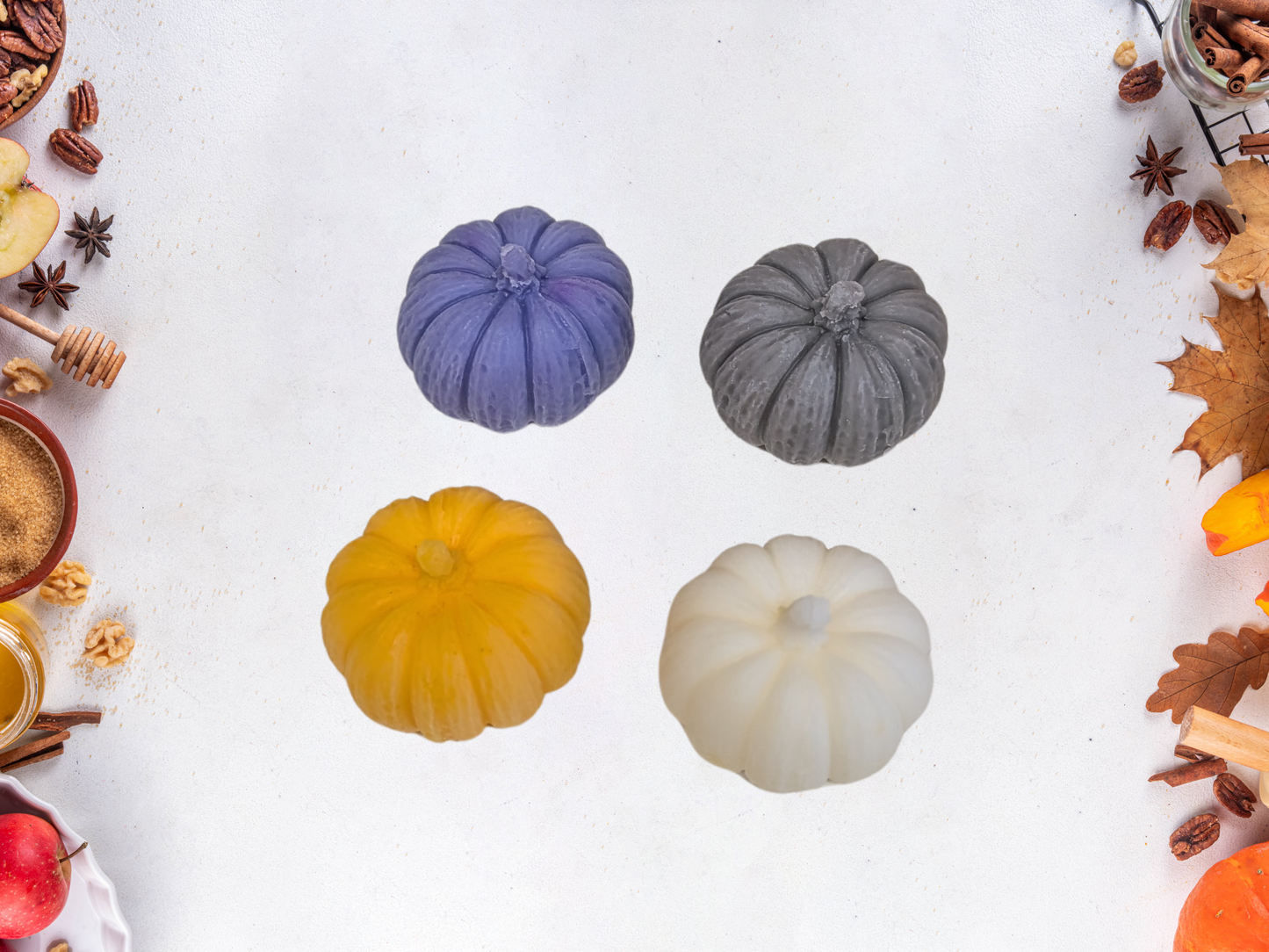 Set of 4 Pumpkin Wax Melts – Fall Limited Edition – Handcrafted Autumn Scented Wax Tarts