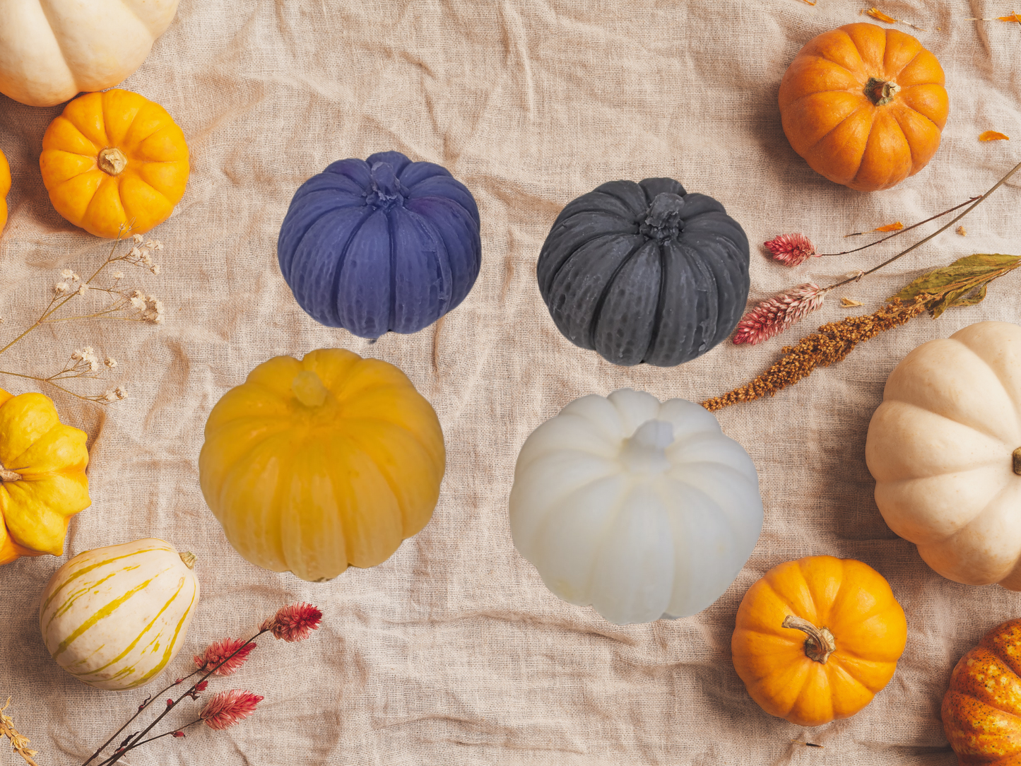 Set of 4 Pumpkin Wax Melts – Fall Limited Edition – Handcrafted Autumn Scented Wax Tarts