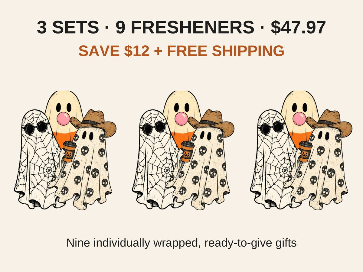 Ghost Gang car freshener bundle: 3 sets, 9 individually wrapped fresheners for $47.97, save $12 plus free shipping