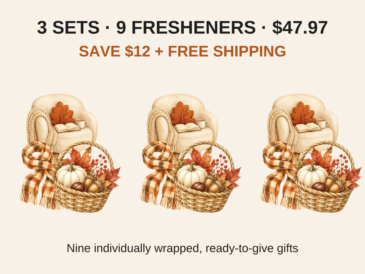 Cozy Season car freshener bundle: 3 sets, 9 individually wrapped fresheners for $47.97, save $12 plus free shipping