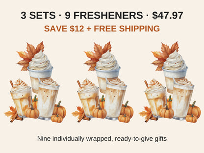 Harvest Coffee car freshener bundle: 3 sets, 9 individually wrapped fresheners for $47.97, save $12 plus free shipping