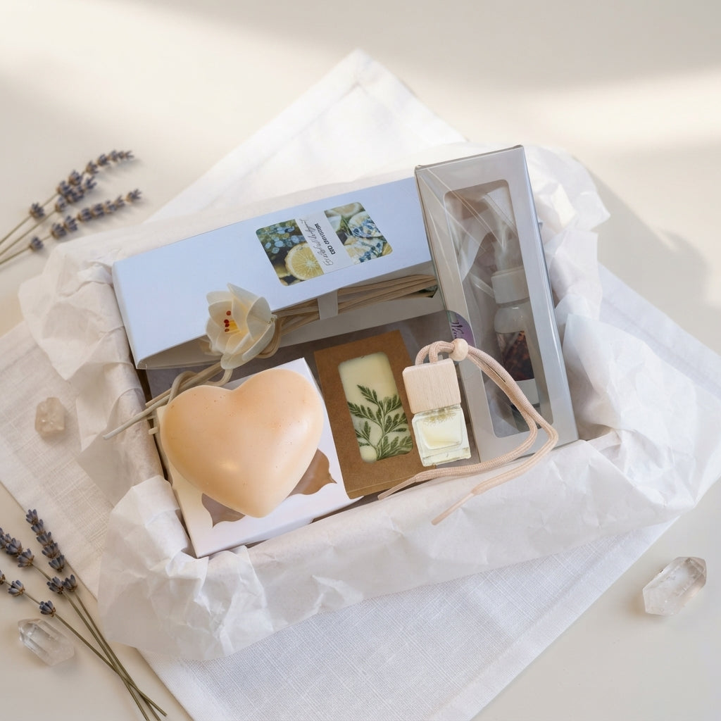 Cedar & Stone Gift Box – Woodsy Unisex Home Fragrance Set | 3-Piece, 4-Piece, or 6-Piece Options | Gift for Men & Women, Ready to Give