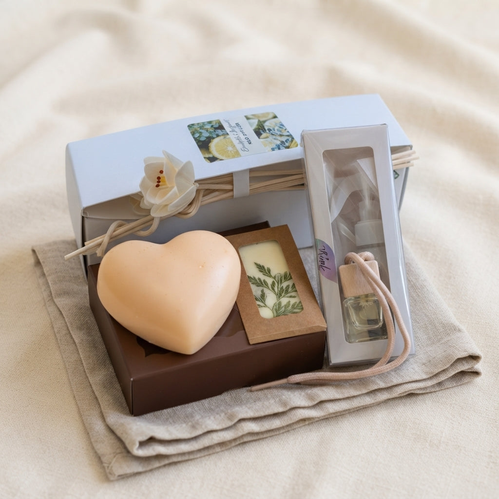 Cedar & Stone Gift Box – Woodsy Unisex Home Fragrance Set | 3-Piece, 4-Piece, or 6-Piece Options | Gift for Men & Women, Ready to Give