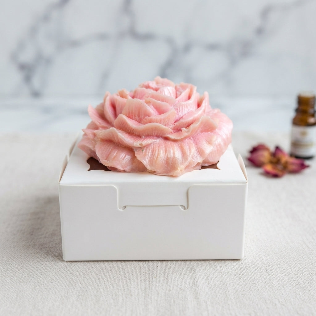 Decorative scented wax flower freshener in calming, spa-like scents
