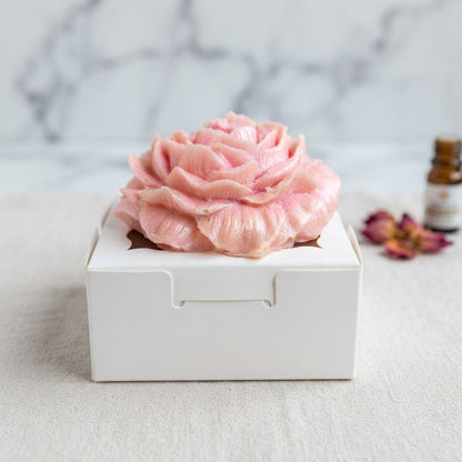 Decorative scented wax flower freshener in calming, spa-like scents