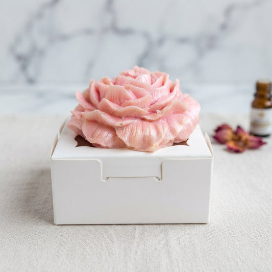 Decorative scented wax flower freshener in calming, spa-like scents