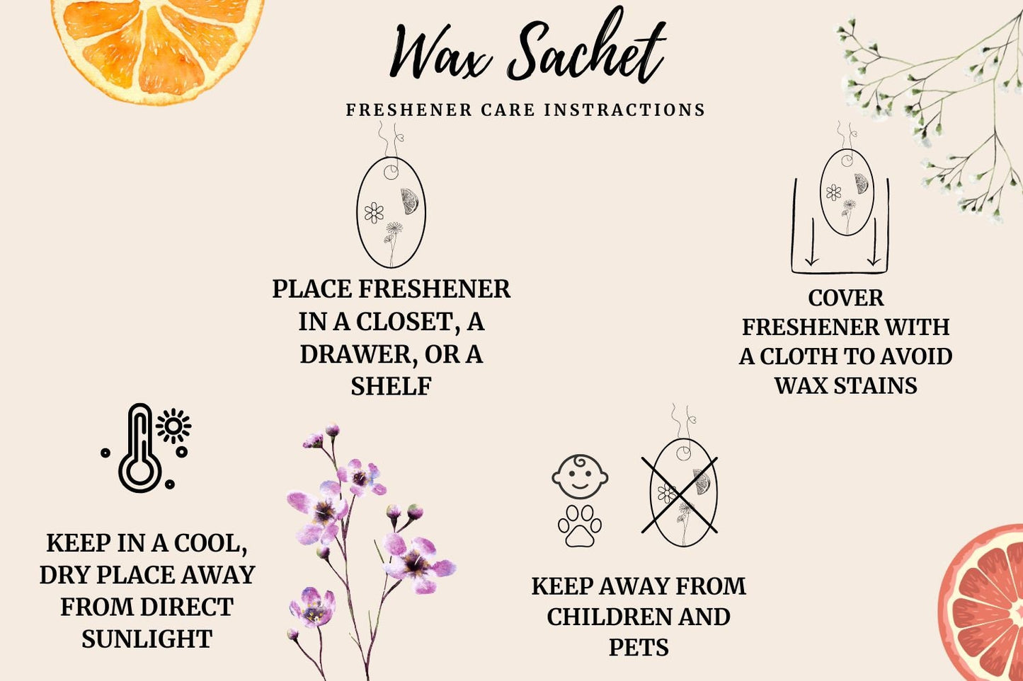 Luxurious Floral Soy Wax Sachets - Choose from 19  Scents - Natural Ingredients - Eco-Friendly - Closet Air Freshener - Wax Tablet - Gift