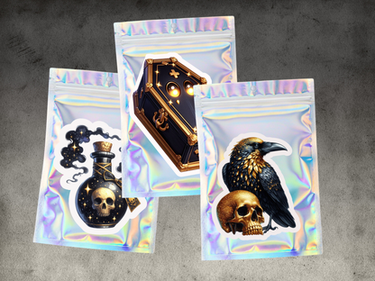 Gothic Nights Car Freshener Set of 3 — Coffin, Poison Bottle &amp; Raven