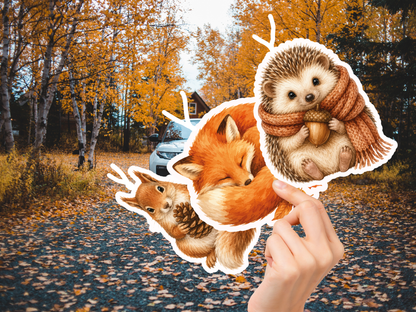 Woodland Friends Car Freshener Set of 3 — Fox, Squirrel &amp; Hedgehog