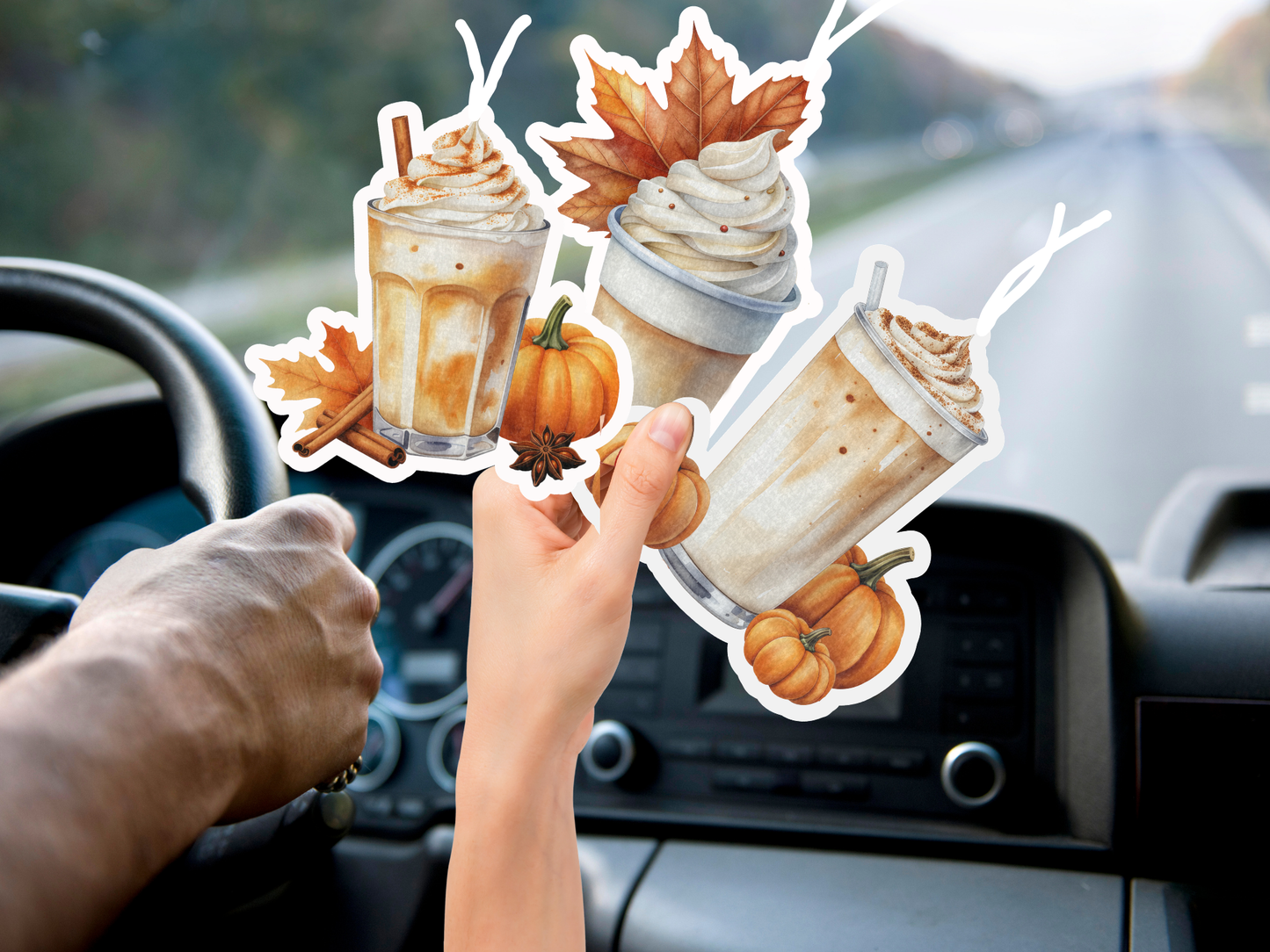 Harvest Coffee Car Freshener Set of 3 — Hot, Iced & To-Go