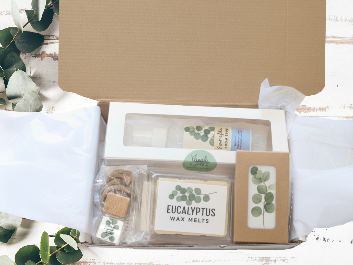 Eucalyptus Retreat Gift Box – Fresh Aromatherapy Spa Set | 3-Piece, 4-Piece, or 6-Piece Options | Refreshing Home Fragrance Gift