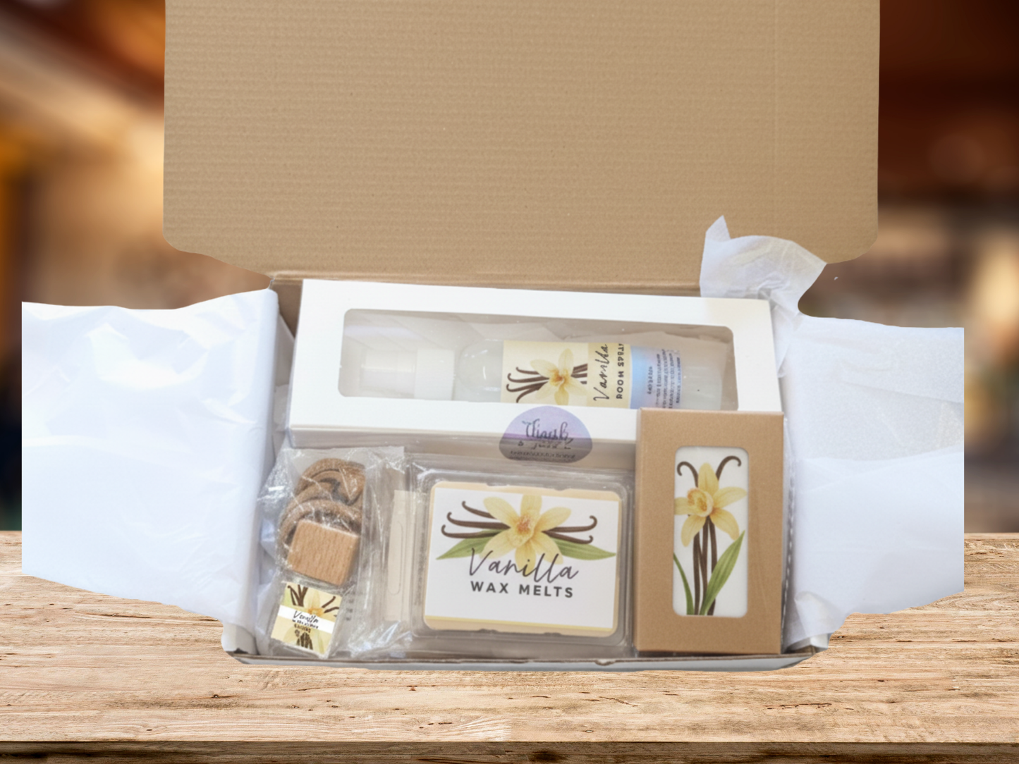 Vanilla Comfort Gift Box – Cozy Aromatherapy Spa Set | 3-Piece, 4-Piece, or 6-Piece Options | Warm Home Fragrance Gift