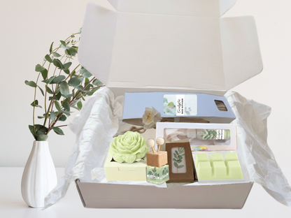Eucalyptus Retreat Gift Box – Fresh Aromatherapy Spa Set | 3-Piece, 4-Piece, or 6-Piece Options | Refreshing Home Fragrance Gift