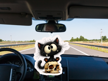 Black Cat Car Freshener Set of 3 — Kitten, Skull & Vampire Cat