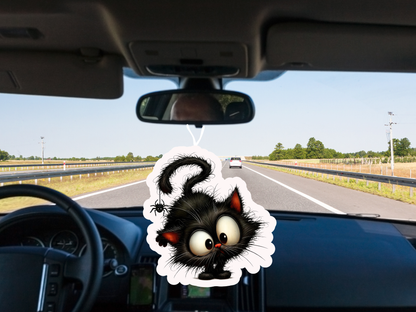 Black Cat Car Freshener Set of 3 — Kitten, Skull & Vampire Cat