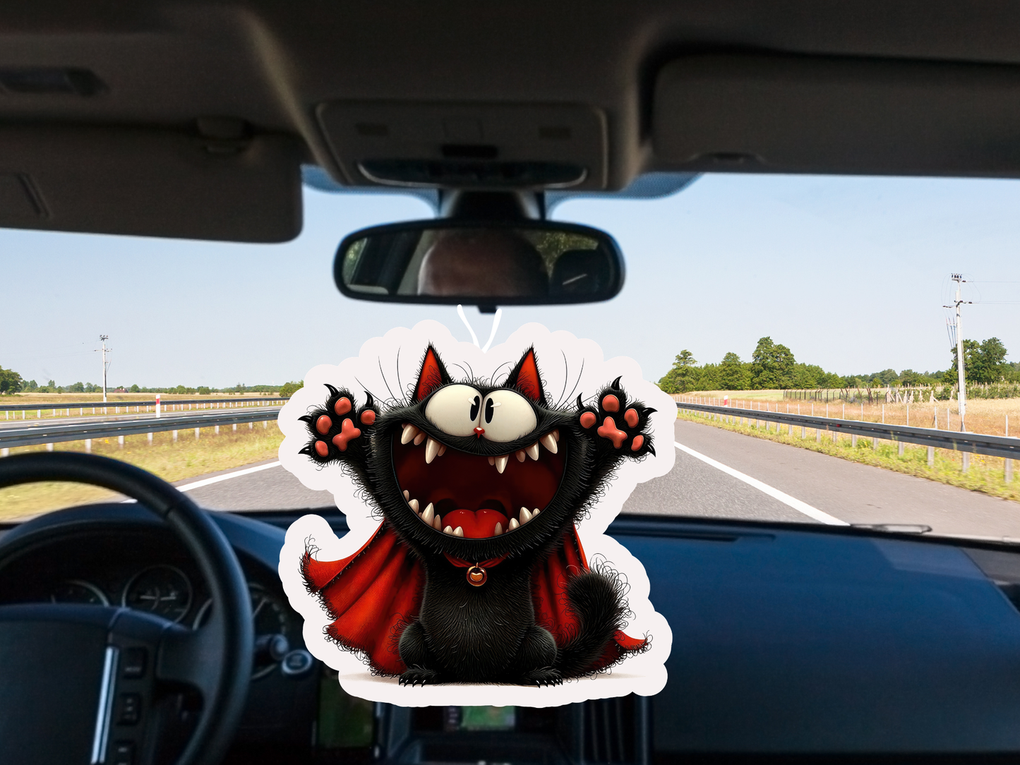 Black Cat Car Freshener Set of 3 — Kitten, Skull & Vampire Cat