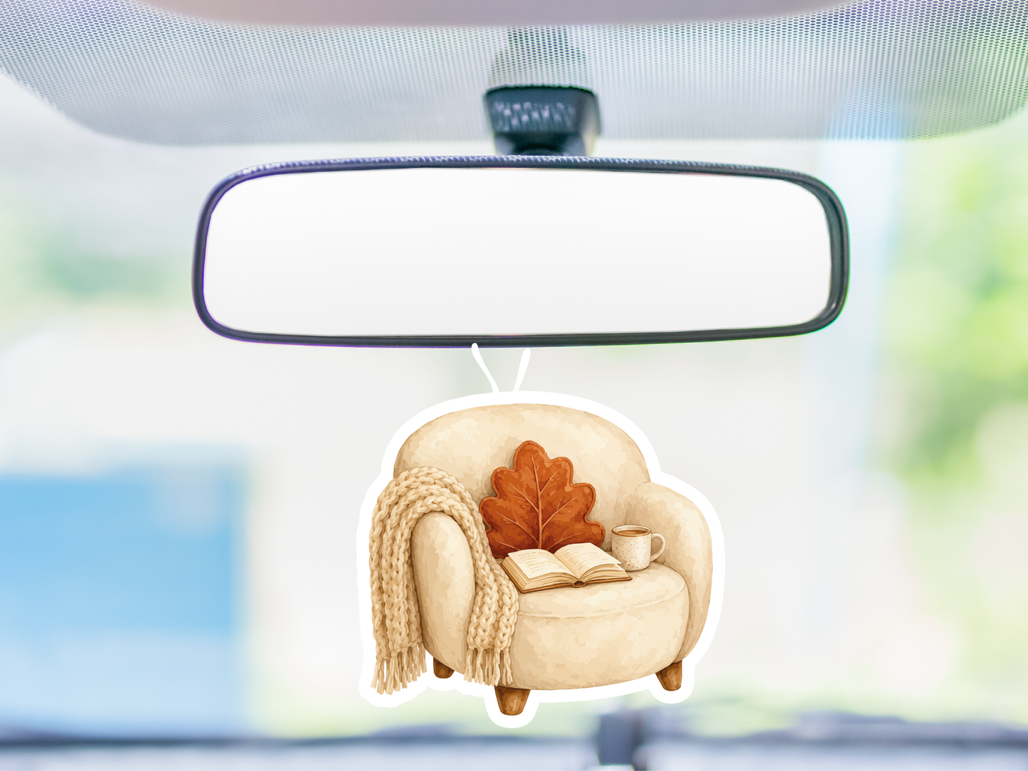 Cozy Fall Car Freshener Set of 3 — Cozy armchair, Scarf, Harvest basket