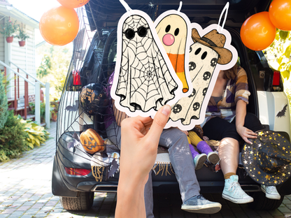Ghost Gang Car Freshener Set of 3 — Candy Corn, Cowboy &amp; Spiderweb