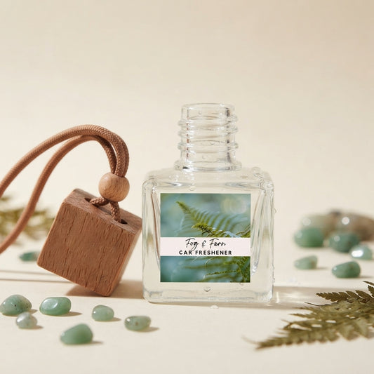 Hanging car freshener for the rear-view mirror, in crisp linen and cotton scents