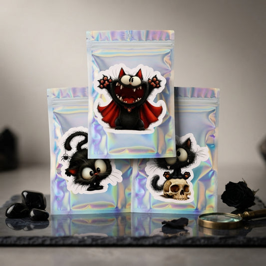 Black Cat Car Freshener Set of 3 — Kitten, Skull & Vampire Cat