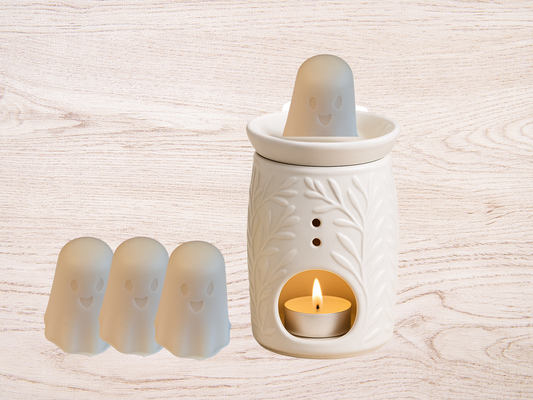 Set of 4 Ghost-Shaped Wax Melts – Halloween Limited Edition – Fall Spooky Scents – Handcrafted Seasonal Home Fragrance