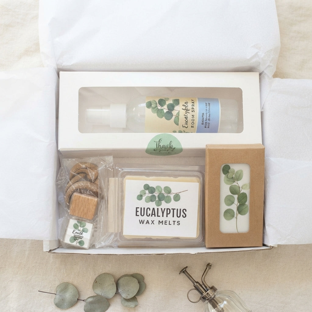 Eucalyptus Retreat Gift Box – Aromatherapy Spa Set | 3, 4 or 6 Pieces