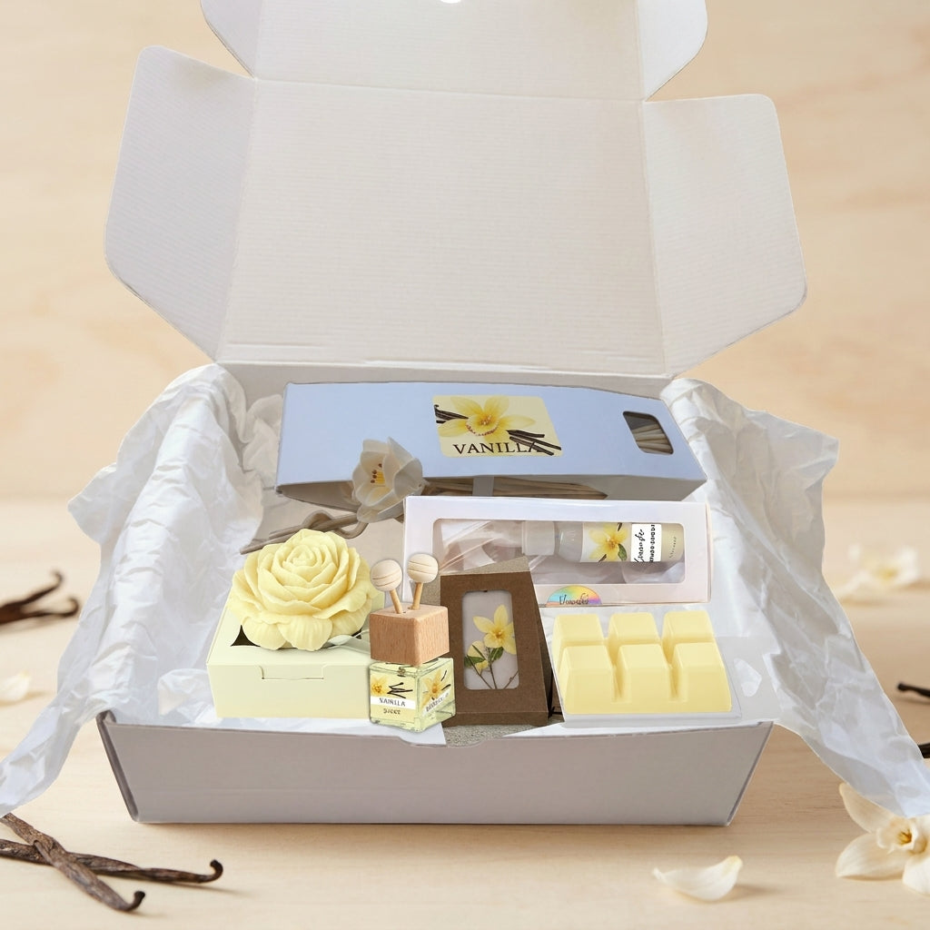 Vanilla Comfort Gift Box – Cozy Home Fragrance Set | 3, 4 or 6 Pieces