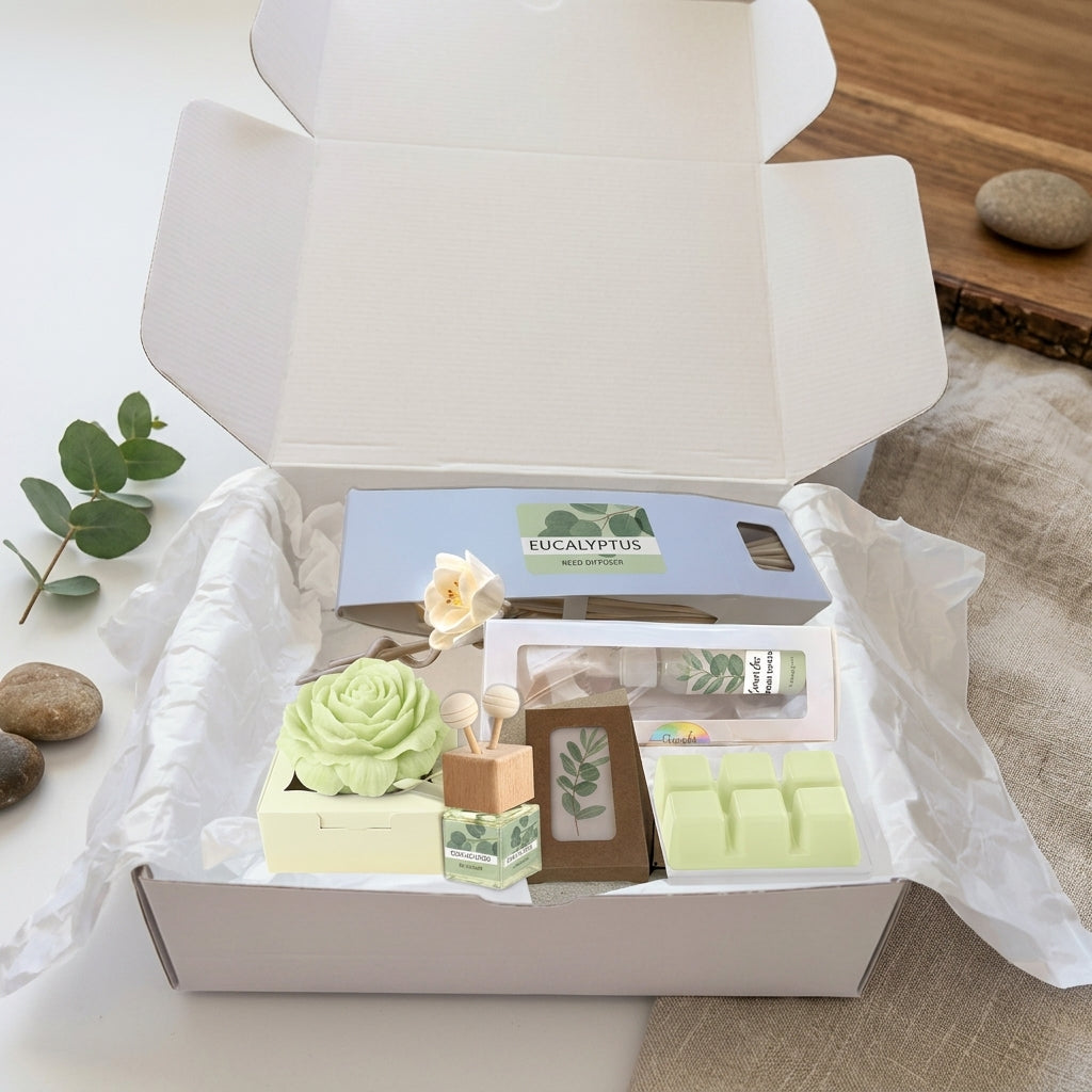 Eucalyptus Retreat Gift Box – Aromatherapy Spa Set | 3, 4 or 6 Pieces