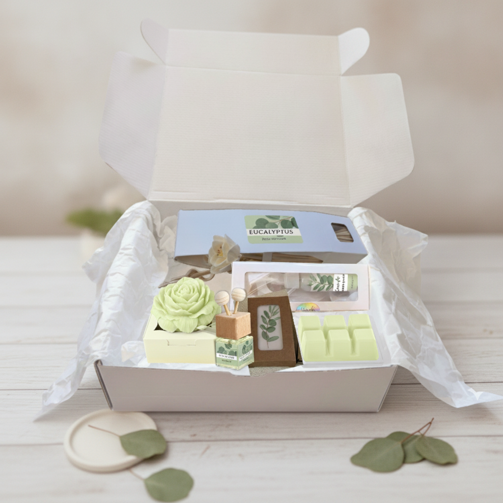 Eucalyptus Retreat Gift Box – Aromatherapy Spa Set | 3, 4 or 6 Pieces