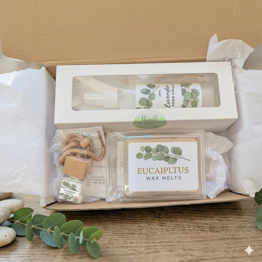 Eucalyptus Retreat Gift Box – Aromatherapy Spa Set | 3, 4 or 6 Pieces