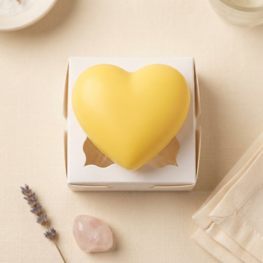 Decorative scented wax heart freshener in warm, comforting scents