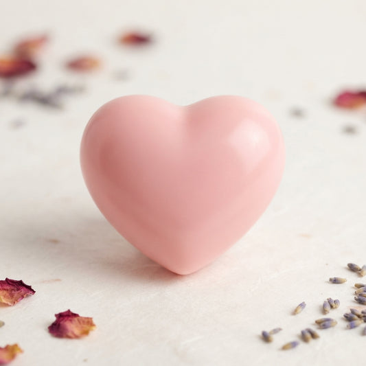Decorative scented wax heart freshener in calming, spa-like scents