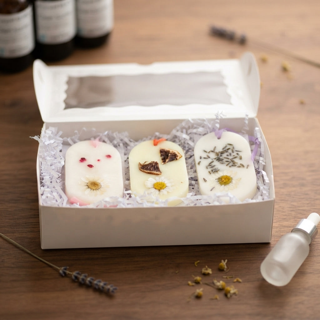 Botanical Wax Sachet Trio — Lavender, Cherry Blossom & Orange Blossom
