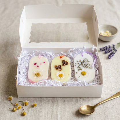Botanical Wax Sachet Trio — Lavender, Cherry Blossom & Orange Blossom