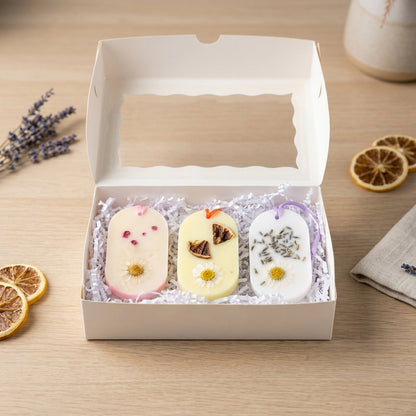Botanical Wax Sachet Trio — Lavender, Cherry Blossom & Orange Blossom