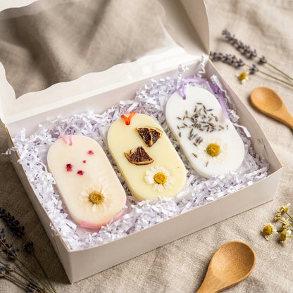 Botanical Wax Sachet Trio — Lavender, Cherry Blossom & Orange Blossom