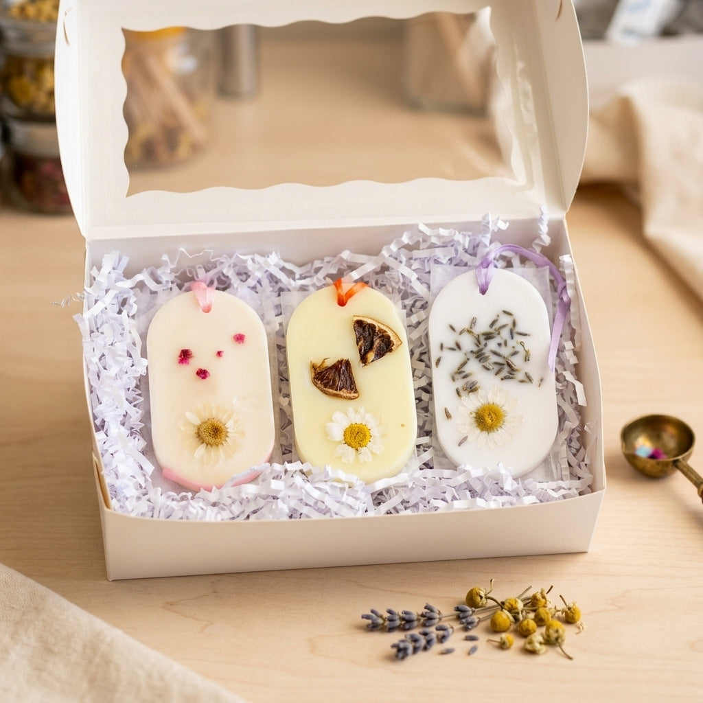 Botanical Wax Sachet Trio — Lavender, Cherry Blossom & Orange Blossom
