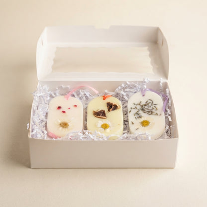Botanical Wax Sachet Trio — Lavender, Cherry Blossom & Orange Blossom