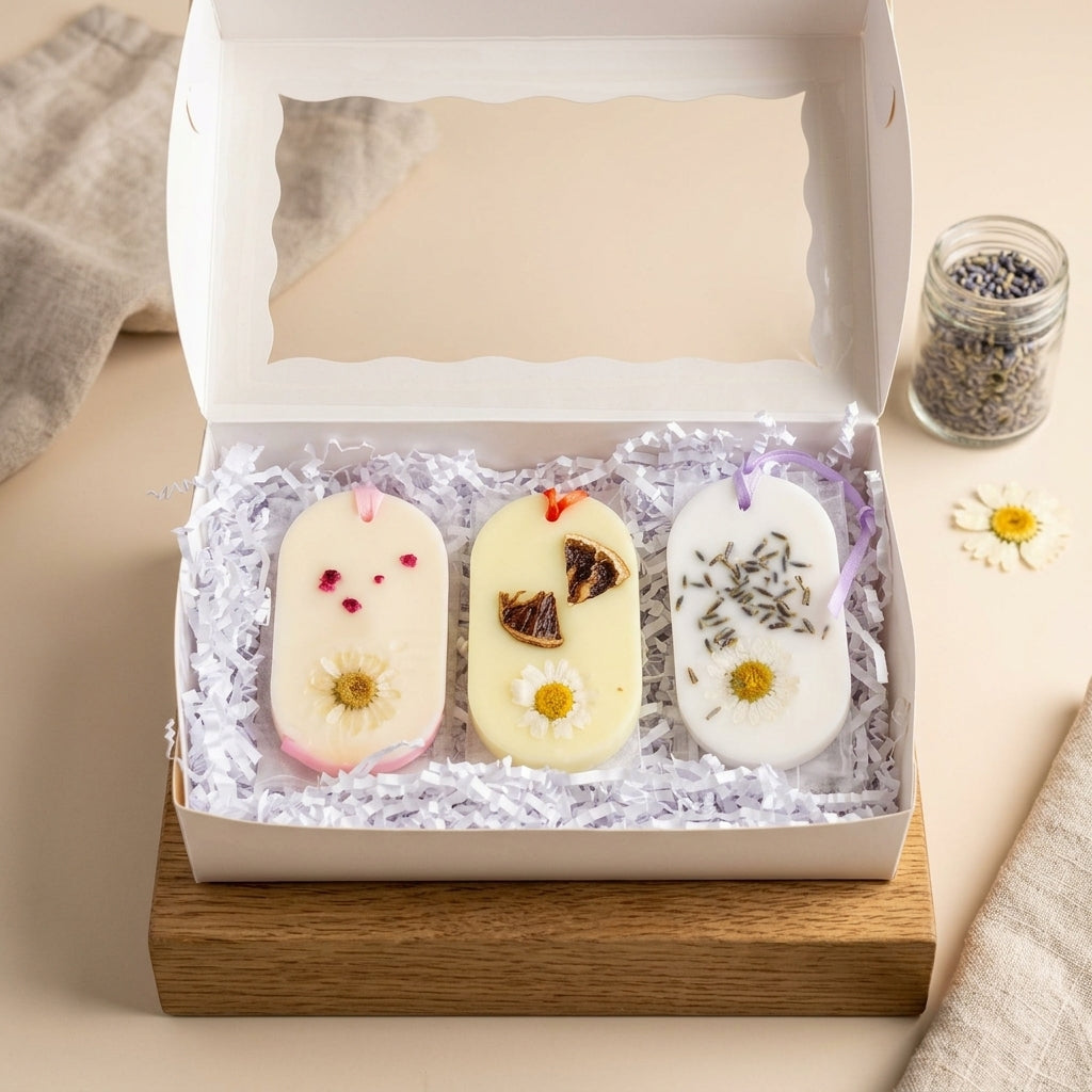 Botanical Wax Sachet Trio — Lavender, Cherry Blossom & Orange Blossom