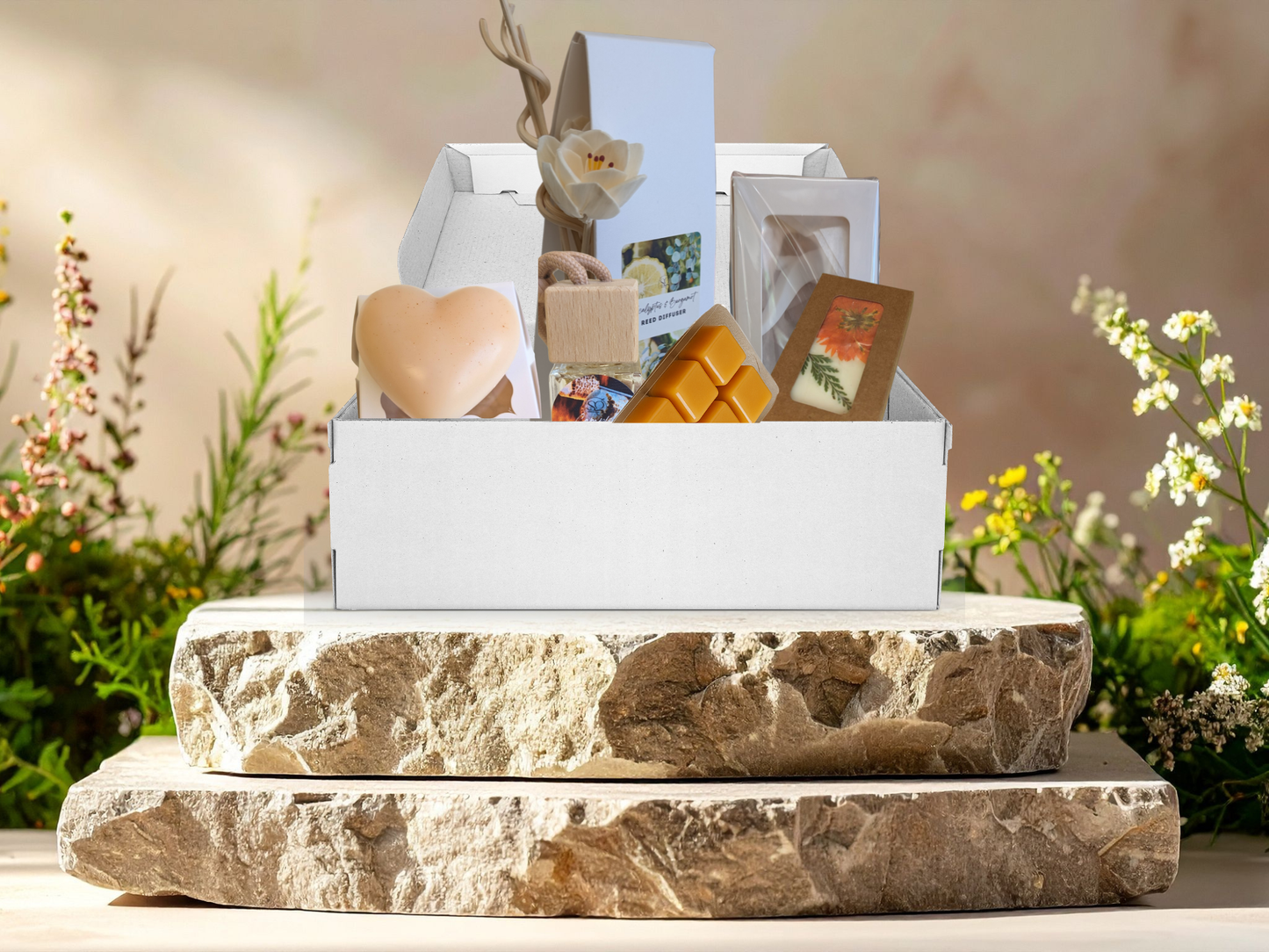 Cedar & Stone Gift Box – Woodsy Unisex Home Fragrance Set | 3-Piece, 4-Piece, or 6-Piece Options | Gift for Men & Women, Ready to Give