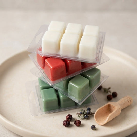 Build-your-own gift box of three wax melt clamshells, packed ready to give