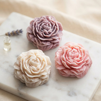 Decorative scented wax flower freshener in elegant romantic floral scents