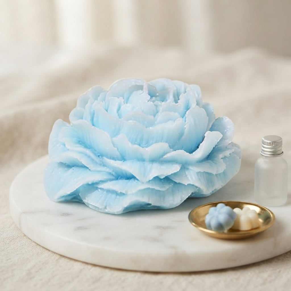 Decorative scented wax flower freshener in fresh, fruity and floral seasonal scents
