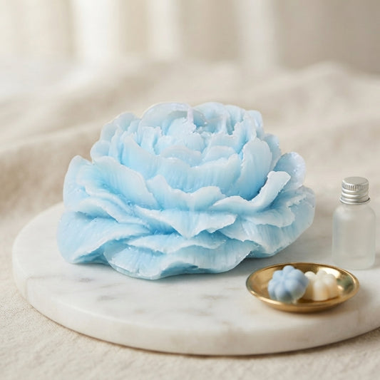 Decorative scented wax flower freshener in fresh, fruity and floral seasonal scents