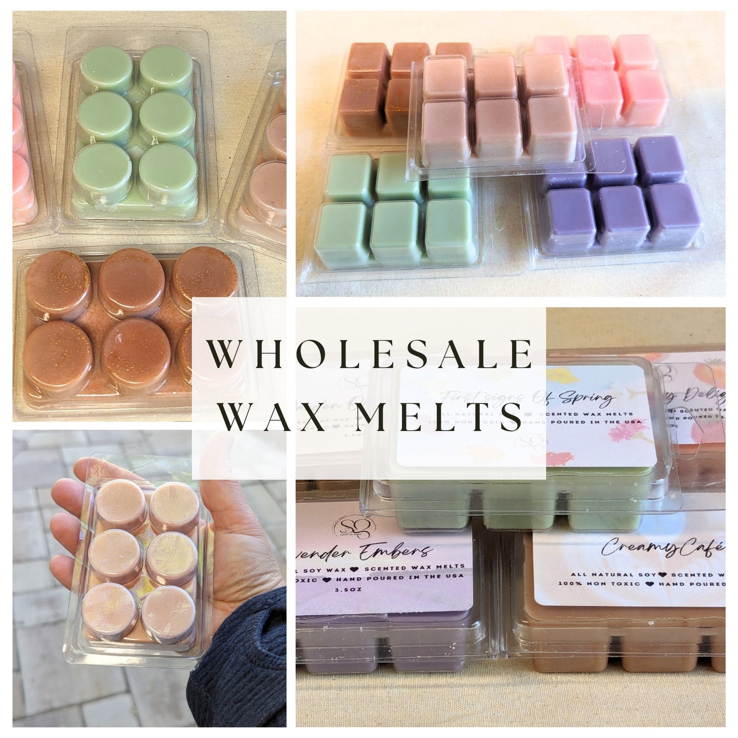 Wholesale Set of 100 Handmade Scented Clamshell Wax Melts | Natural Soy Wax | EcoFriendly | Bulk Pack | Aromatherapy | Non-Toxic | Gift idea